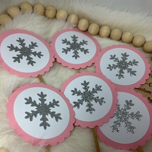 Snowflake Cupcake Toppers: Winter Wonderland Party Decor (Set of 12)