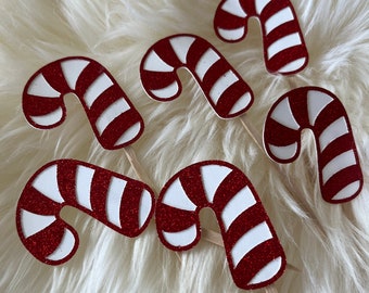 Candy Cane Cupcake Toppers: Holiday Party Decorations (Set of 12)