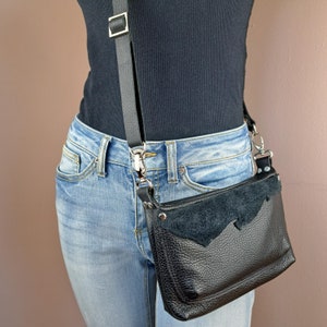 Leder Crossbody Kleine Handy Brieftasche Geldbörse, Gürtelschlaufe Clip Auf Hüfttasche Reise Unisex Hands Free Festival Konzert Taille Gürteltasche
