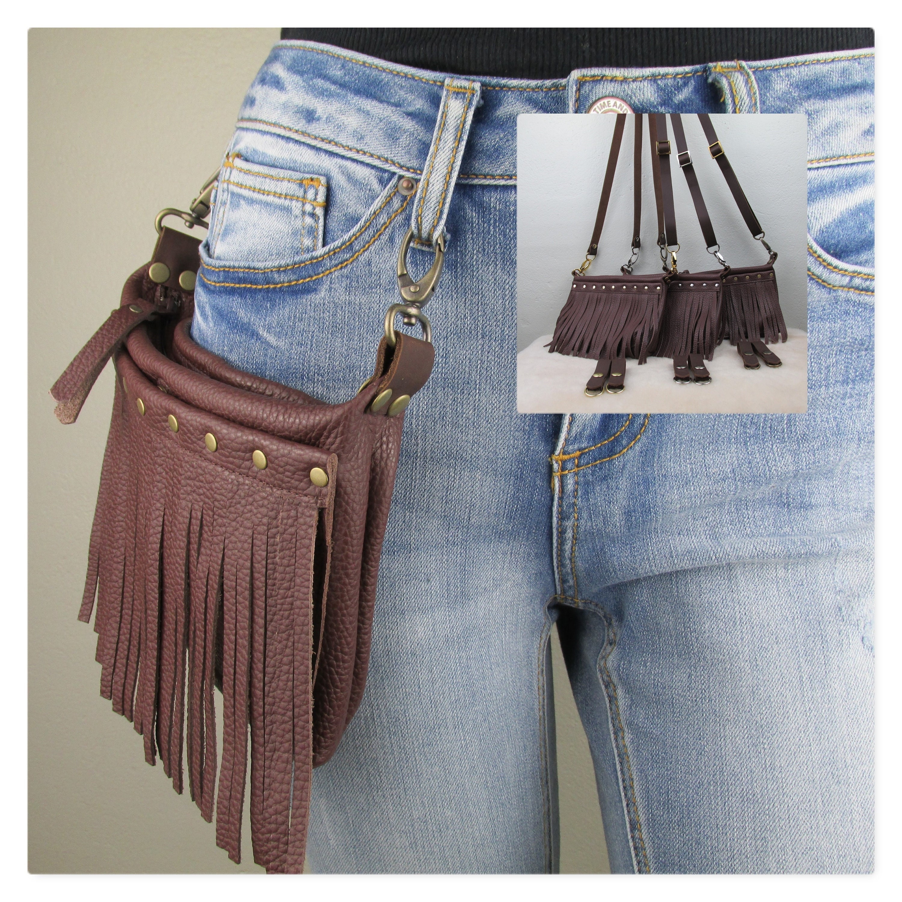 Small Raw Edge Fringe Crossbody - Paige Leather