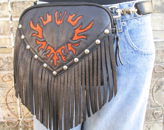 Black Leather Belt Bag Clip on Belt Loop Bag Womens Hip Bag Etsy