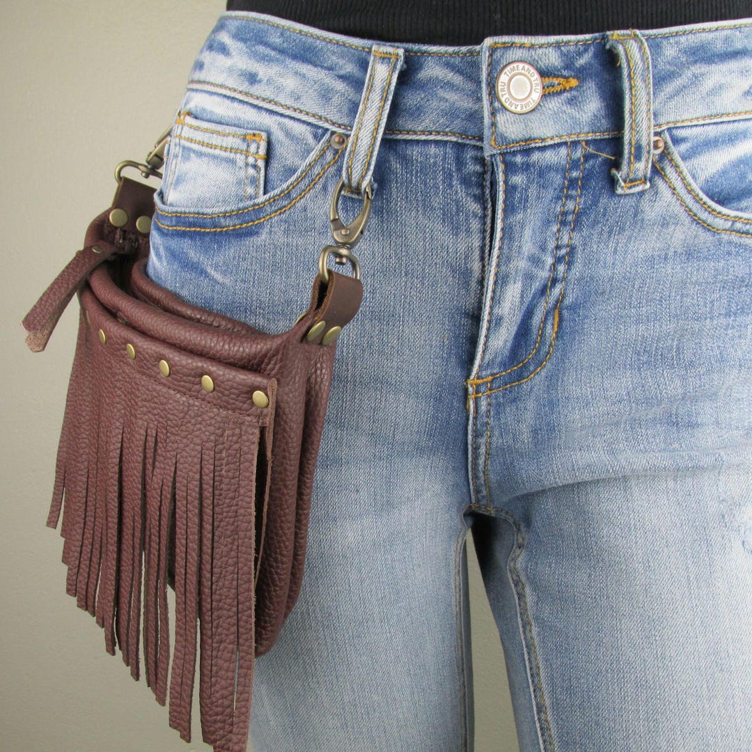 Leather Fringe Belt Bag - Shi Pocket Belts - One of a Kind