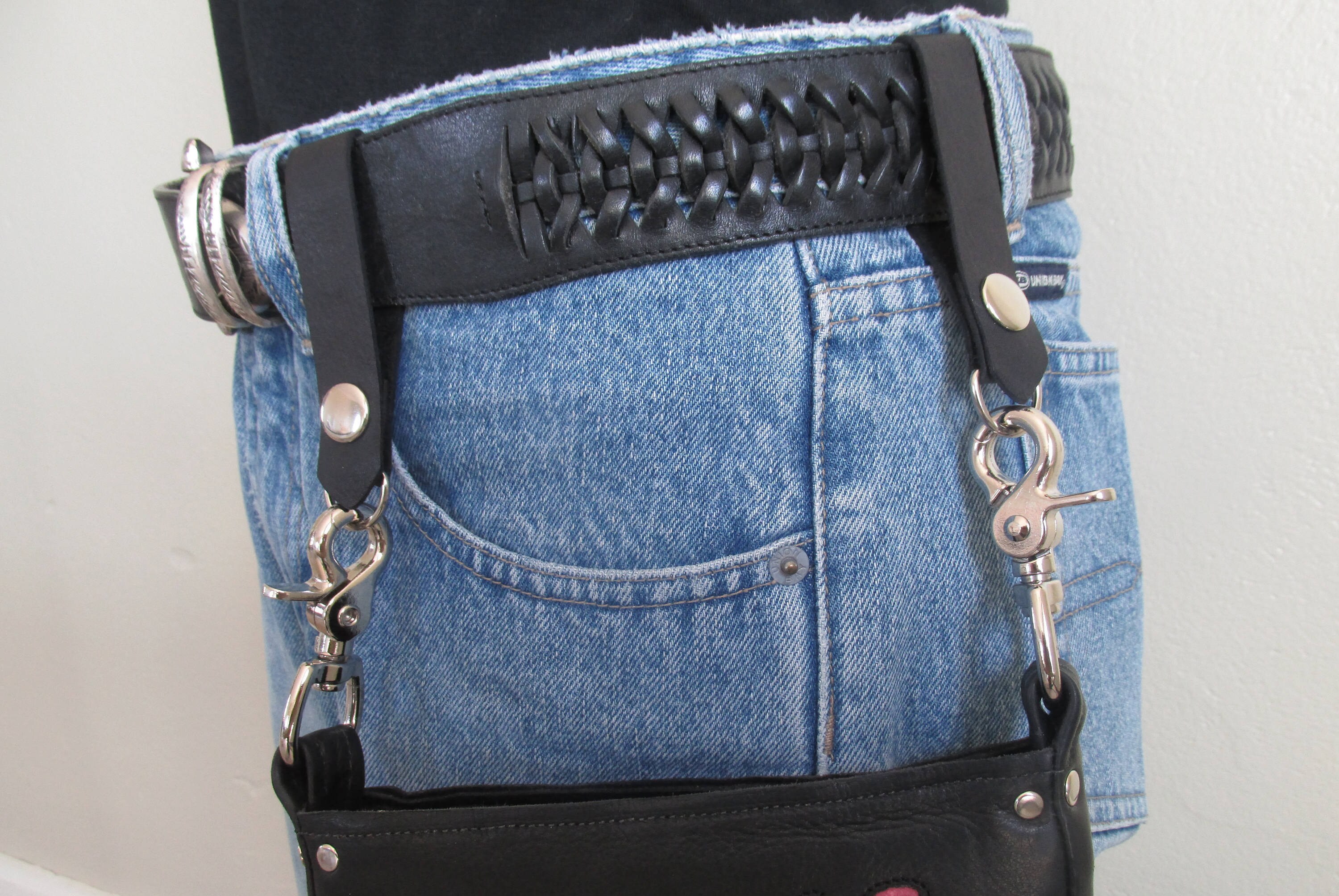 Belt Attachment for Hip Bag Black Leather Hip Purse Etsy