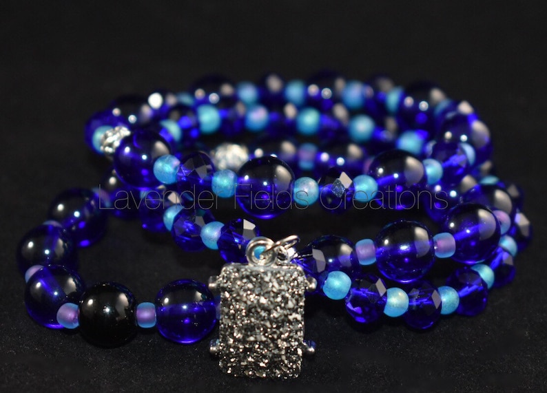 201895B Twilight Blue Triple Stack Stretch Bracelet