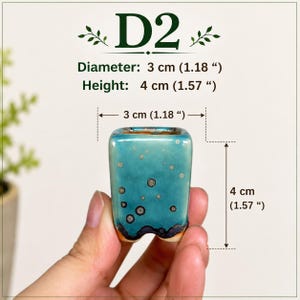 Style D2 Mini Bonsai Planter – Tiny Ceramic Pot with Drainage Hole Miniature Bonsai Container Fairy Garden & Succulent Pot Under 5 cm