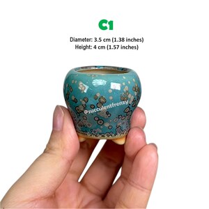 C1-5 Mini Bonsai Planter – Tiny Ceramic Pot with Drainage Hole | Miniature Bonsai Container | Fairy Garden & Succulent Pot | Under 5 cm
