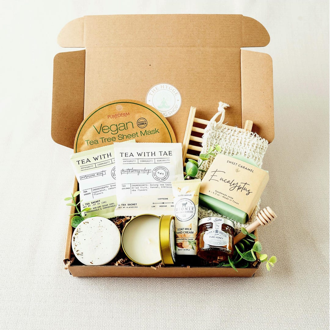 Spa Gift Basket Box Set for Self Care,shower Steamer, Face Mask, Stress ...