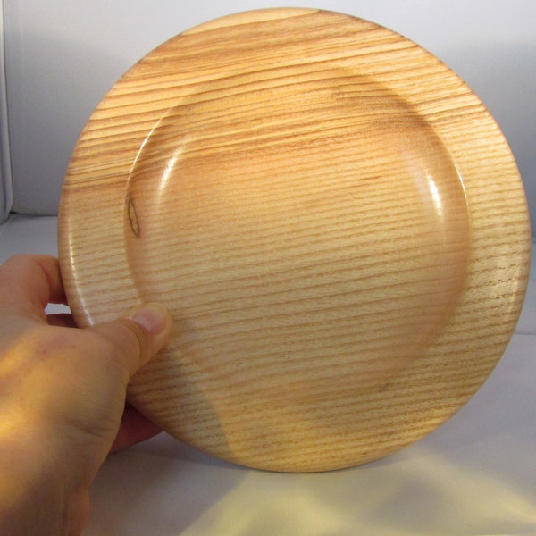 Wood Turned_Handmade_Wooden Plate_Ash Wooden Plate_Ash Plate