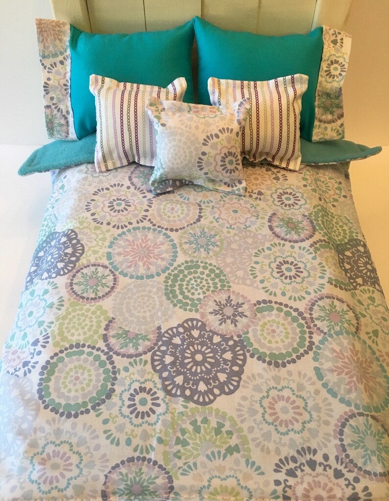 18 Inch Doll Comforter Set Blue Bursts To Fit Your American Etsy