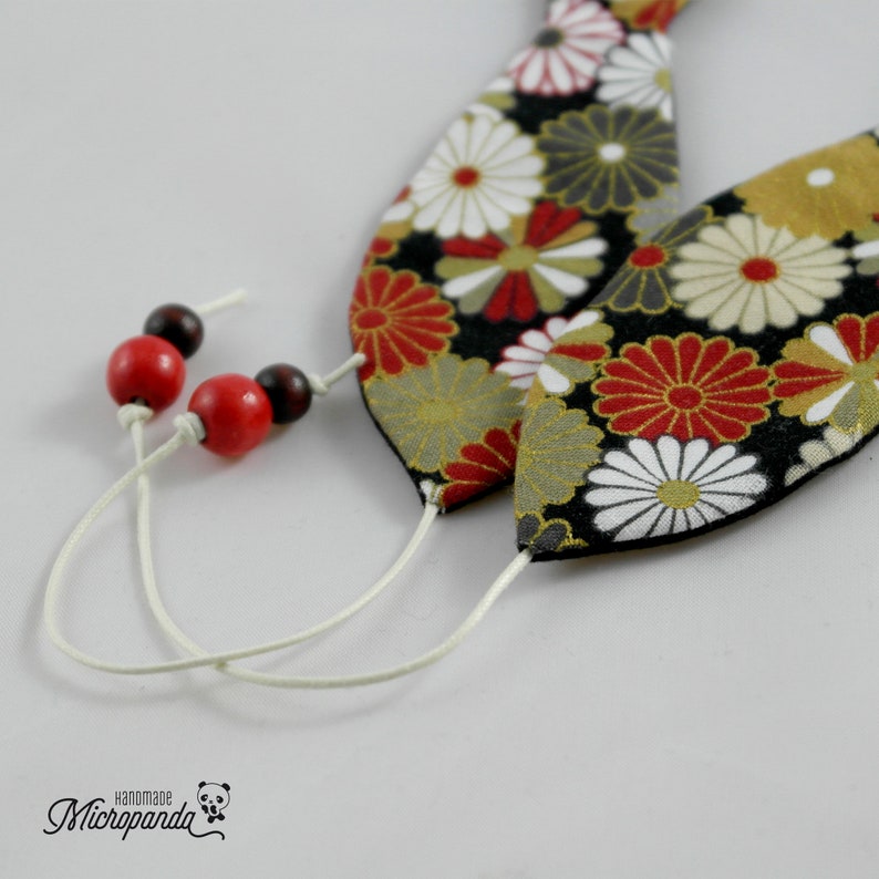 Classy fish bookmark made with japanese yukata fabric image 3