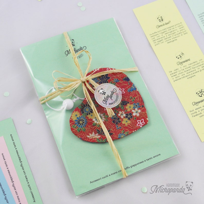 Classy heart bookmark made with japanese yukata fabric image 3