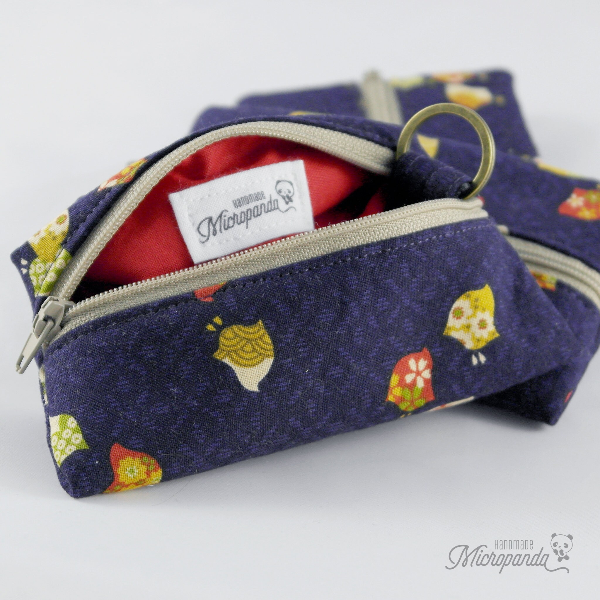 Zipped key holder hand made with japanese traditional fabric Etsy