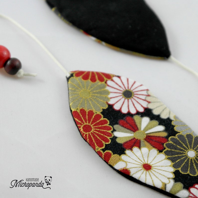 Classy fish bookmark made with japanese yukata fabric image 5