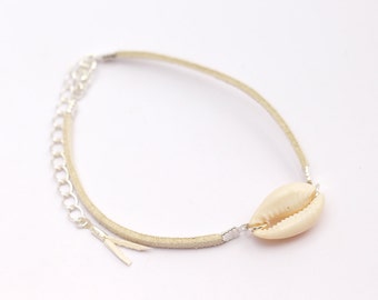 TseenYi Bracelet De Cheville Boho En Coquillage Avec Chaîne En