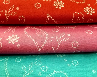 Sew Stitchy by Aneela Hoey for Moda Fabrics. Three Prints each at 2 yards each. RARE FIND Total 6 Yards.
