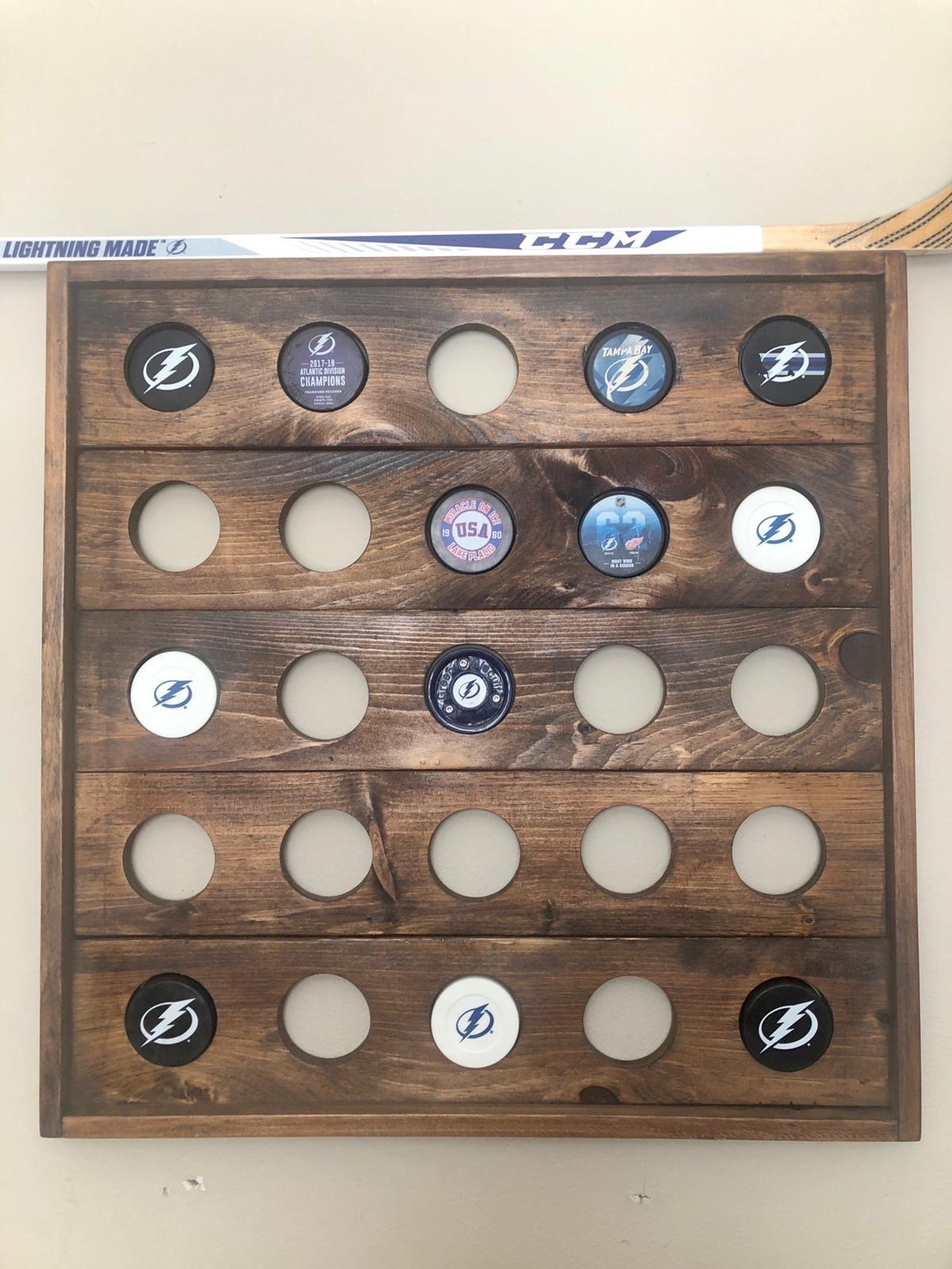 Wood Hockey Puck Holder 5x5 Display Etsy