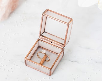 Pocket ring box Engagement mini ring box Glass ring box Pocket proposal box Pocket mini ring box Leosklo Winter ring box Winter engagement