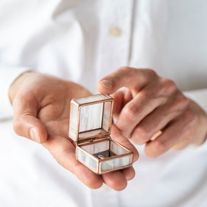 Proposal glass ring holder Engagement ring box Wedding ring box Box for proposal Engagement ring holder Glass box Square ring dish Leosklo