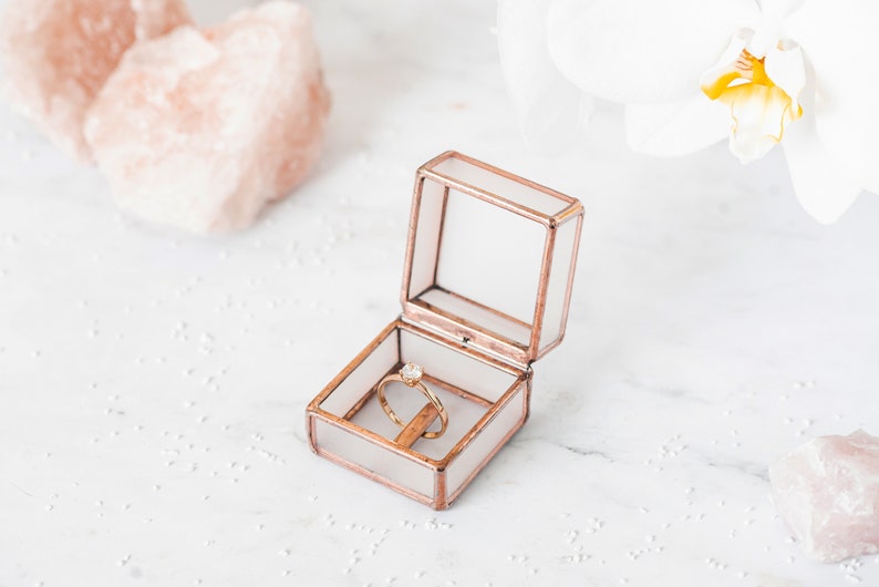 Pocket ring box Engagement mini ring box Glass ring box Pocket proposal box Pocket mini ring box Leosklo Winter ring box Winter engagement image 8