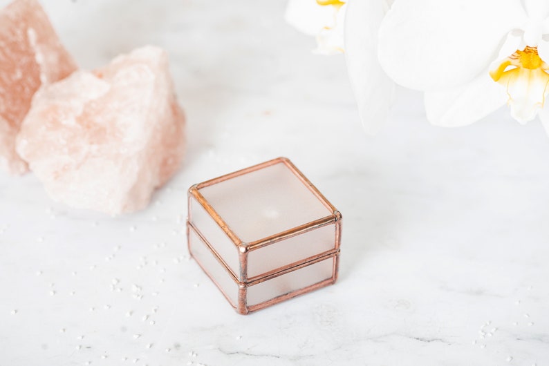 Pocket ring box Engagement mini ring box Glass ring box Pocket proposal box Pocket mini ring box Leosklo Winter ring box Winter engagement image 9