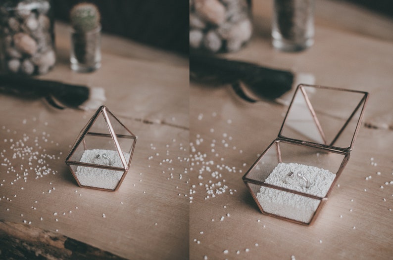 Wedding Ring Box Pyramid Glass Wedding Box Geometric Jewelry Etsy