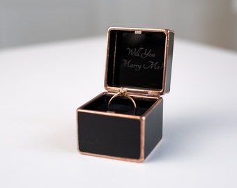 Black engagement ring box Very special black box for special engagement ceremony black lover ring box Engagement in black color Proposal box