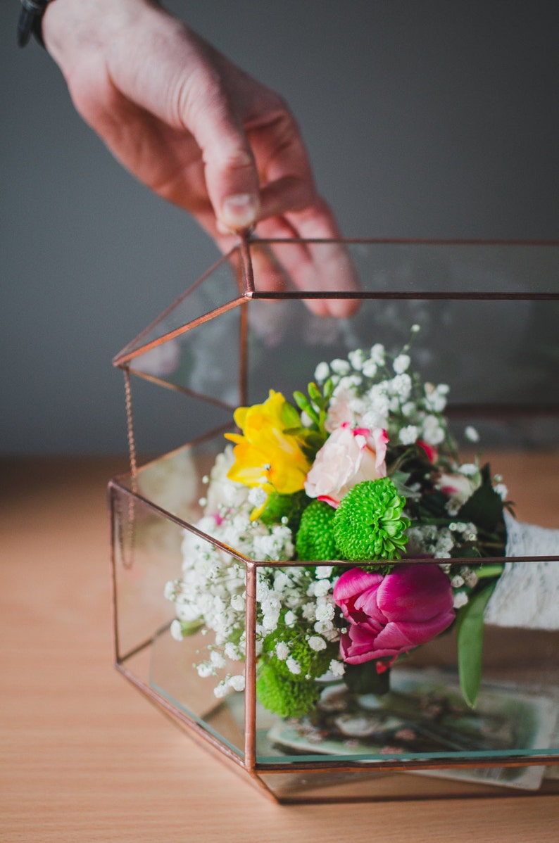 Wedding Bouquet Box Geometric Card Holder Wedding Box Wedding Etsy