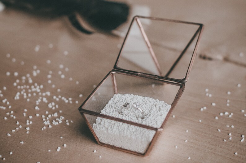 Wedding Ring Box Pyramid Glass wedding box Geometric Jewelry Etsy