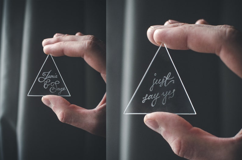 Wedding Ring Box Pyramid Glass Wedding Box Geometric Jewelry Etsy