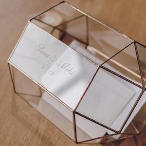 Personalisierter Hochzeitskartenhalter Glas-Hochzeitsbox Boho-Hochzeitskartenbox Hochzeitskartenhalter Rustikaler Hochzeitskartenhalter 2024 Leosklo