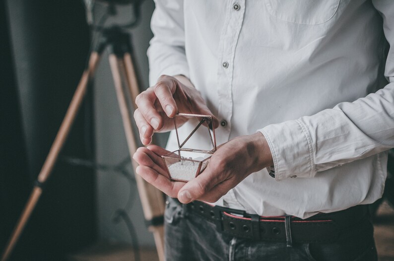 Wedding Ring Box Pyramid Glass wedding box Geometric Jewelry Etsy