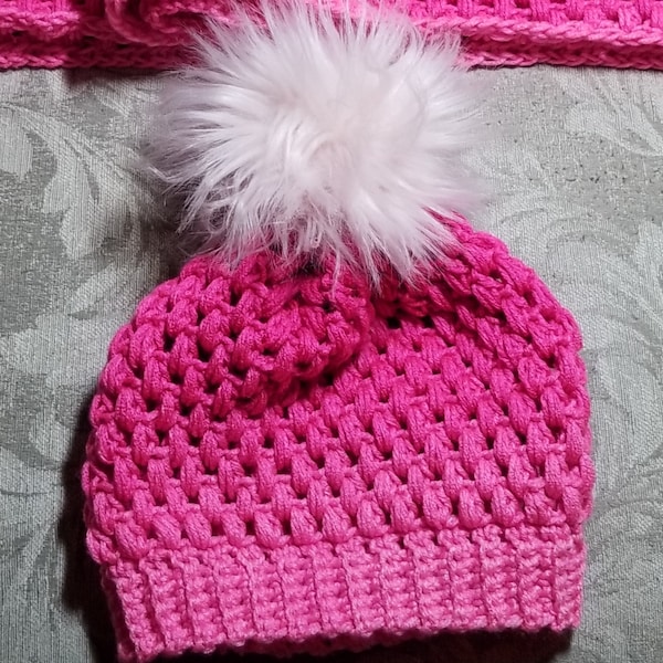 Puff Stitch Beanie Pattern Newborn to Adult