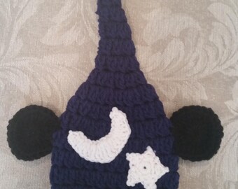 Sorcerer's Apprentice crochet hat pattern for newborn