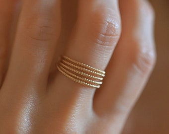 Multi-row ring, gold-filled or sterling silver · Gift for her