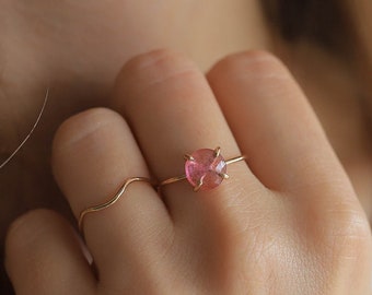 Pink ruby ring, gold-filled or sterling silver · Gift for her