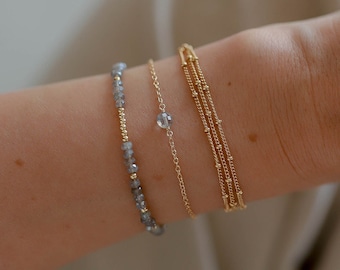 Bracelet labradorites, gold-filled · Cadeau pour elle · Collection Moonlight