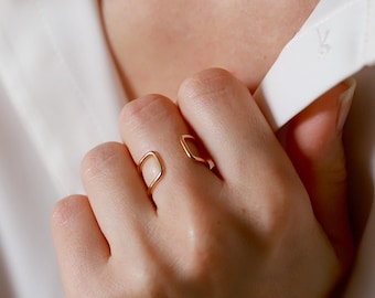 Double ring, gold-filled or sterling silver · Gift for her