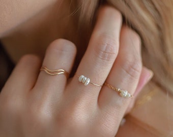 Keshi pearl ring, gold-filled or sterling silver · Gift for her · Monoë collection