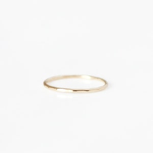 Hammered Ring, 14k Gold Filled and Sterling Silver · Tiny Stacking Ring · Gift for Her