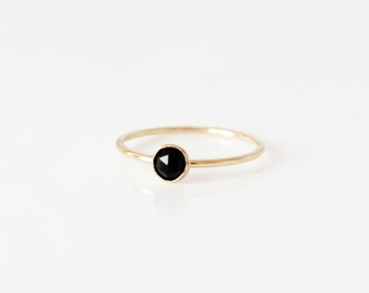 Onyx Ring, 14k Gold Filled and Sterling Silver · Engagement Ring