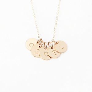 Collier personnalisé disques initiales, gold-filled ou argent sterling Initiales enfants image 1