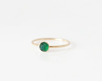 Bague aventurine, gold-filled et argent sterling · Bague de fiançailles