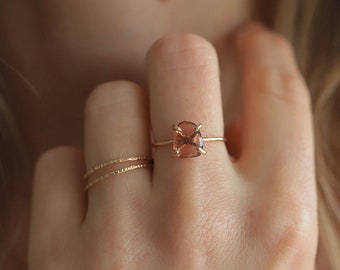 Pink tourmaline ring, gold-filled or sterling silver · Gift for her