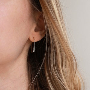 U Earrings 14k Gold Filled and Sterling Silver · Small Arc, U Geometric Earrings · Gift for Her