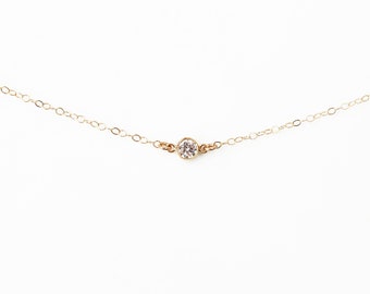 Collier strass, gold-filled ou argent sterling · Collier diamant · Cadeau pour elle