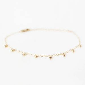 Tiny Beads Bracelet, 14k Gold Filled or Sterling Silver · Dainty Minimalist Bracelet · Gift for Her