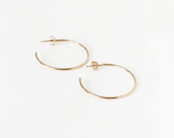 Boucles d'oreilles créoles, gold-filled et argent sterling · Créoles moyennes