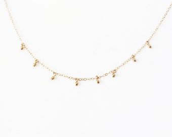 Collier perles pampilles, gold-filled ou argent sterling · Collier ras de cou · Cadeau femme