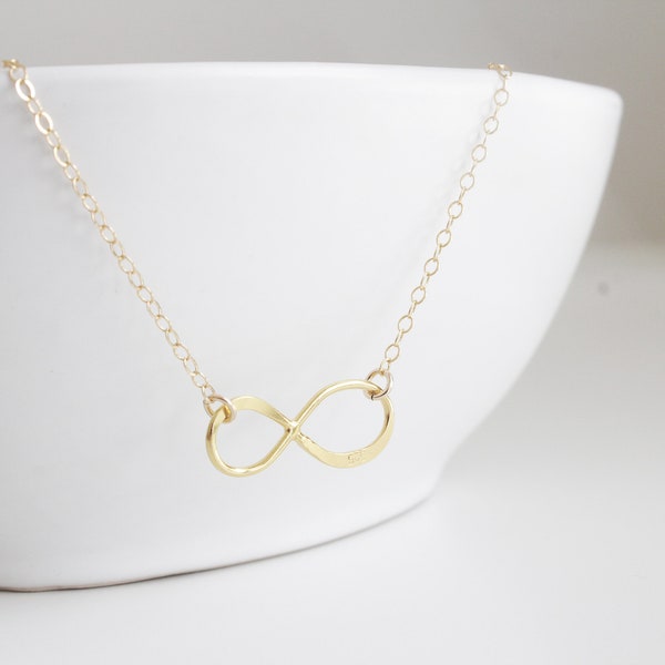 Collier pendentif infini, vermeil ou argent sterling