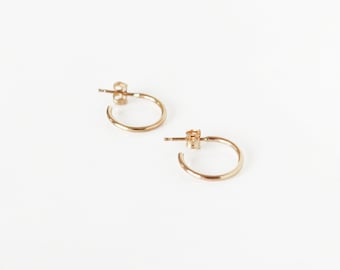 Hoops Earrings, 14k Gold Filled or Sterling Silver · Dainty minimalist loops · Gift for her